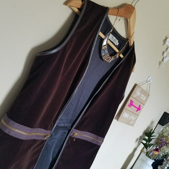 Open Front Faux Leather Vest Career Casual - Picture 4 of 8